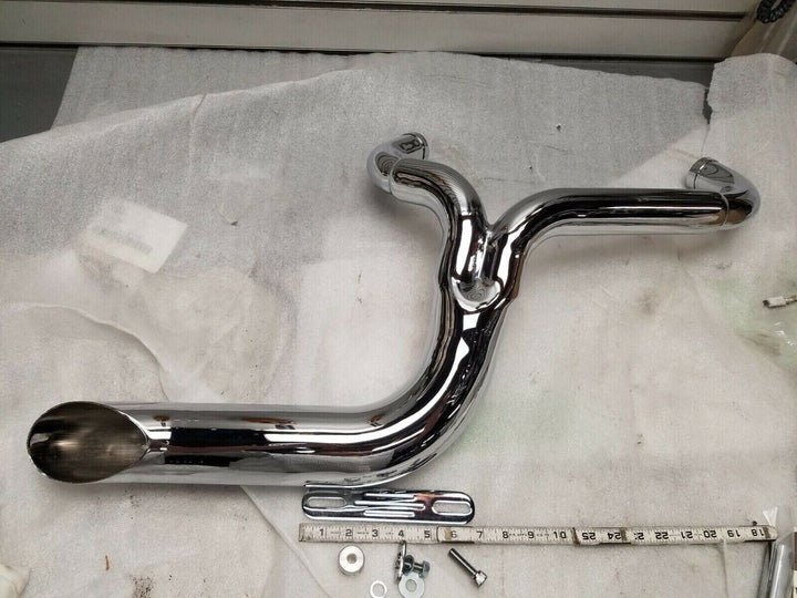 Lake 2 into 1 Turnout Header Exhaust Pipe Harley Softail Dyna Chopper Evo Twin C