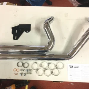 Khrome Werks Two Step Drag Style Pipes Exhaust Chrome Headers Sportster 2004^ Bi