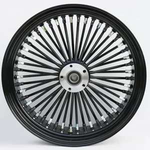 18x5.5 Ultima King Fat Spoke Rear Wheel Black Single Disc Front Softail Heritage