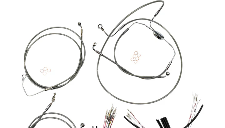 Magnum SS XR Handlebar Cable Kit Ape Hangers 2008 14-18" ABS FLHX CVO Bagger FLH