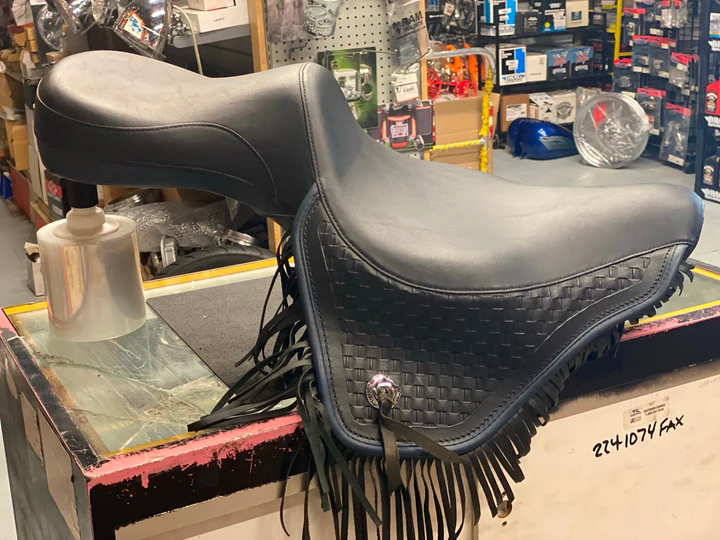 NOS Harley Seat Heritage Springer Softail FLSTS Blue Trim OEM Factory