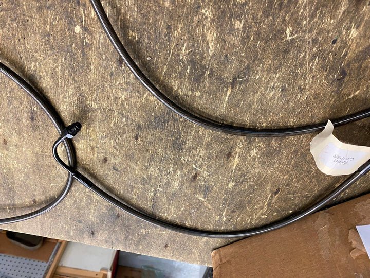 Midnight Braided Handlebar Cable/Brake Line Kit 12-14 apehanger bars FLHX Glide - Image 2