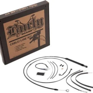 Burly Handlebar Cable Brake Line Kit12" Hangers w/o ABS Black Street Bob