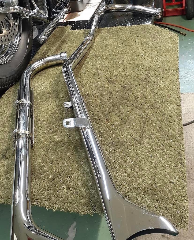 Fishtails Chrome Exhaust Pipes For Harley - Image 2