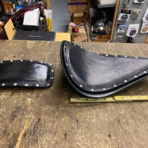 Anvil Leathers Custom Solo Seat Passenger Pad chopper Bobber Harley Honda Triump