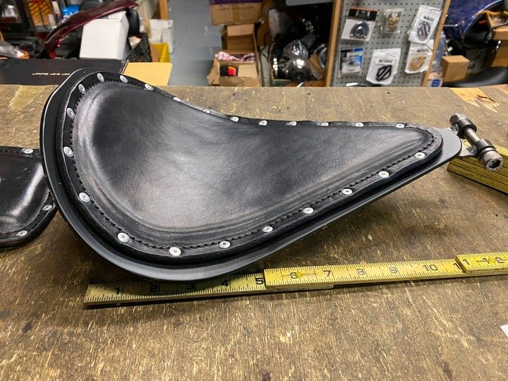 Anvil Leathers Custom Solo Seat Passenger Pad chopper Bobber Harley Honda Triump - Image 3