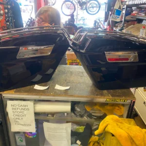 OEM Vivid Black Saddlebags Harley Touring FLH Ultra Classic road King glide 93-13