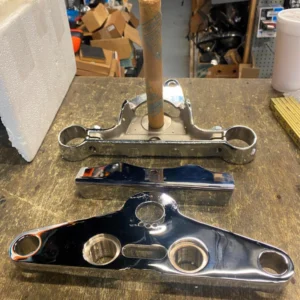 Chrome Triple Trees Harley Shovelhead Panhead Softail 41mm Wide Glide Chopper 49