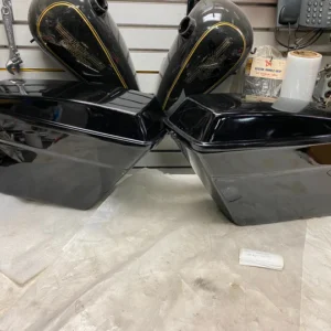 OEM Saddlebags Harley Touring FLH 1985-1992 Bottom Lids Black Ultra Classic Glide