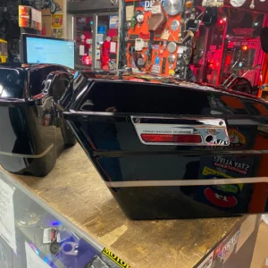 Harley Touring 100th Anniversary Saddlebags Black OEM ASsy Nice FLH ultra Classic