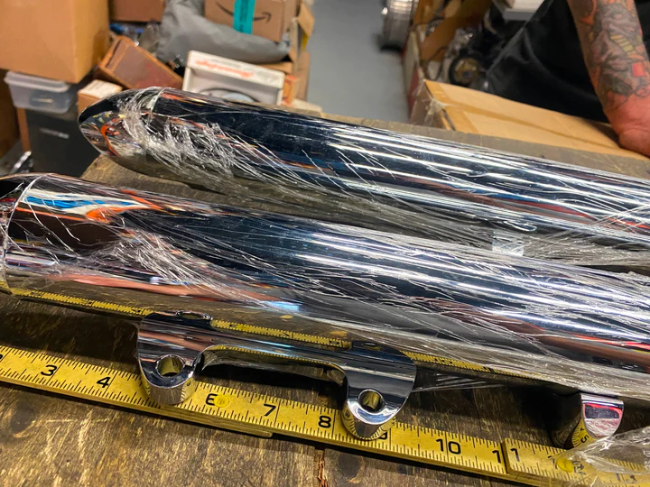 Chrome Front fork 41mm Forks Wide Glide Softail 1984-99 Custom chopper FXST AXLE - Image 4