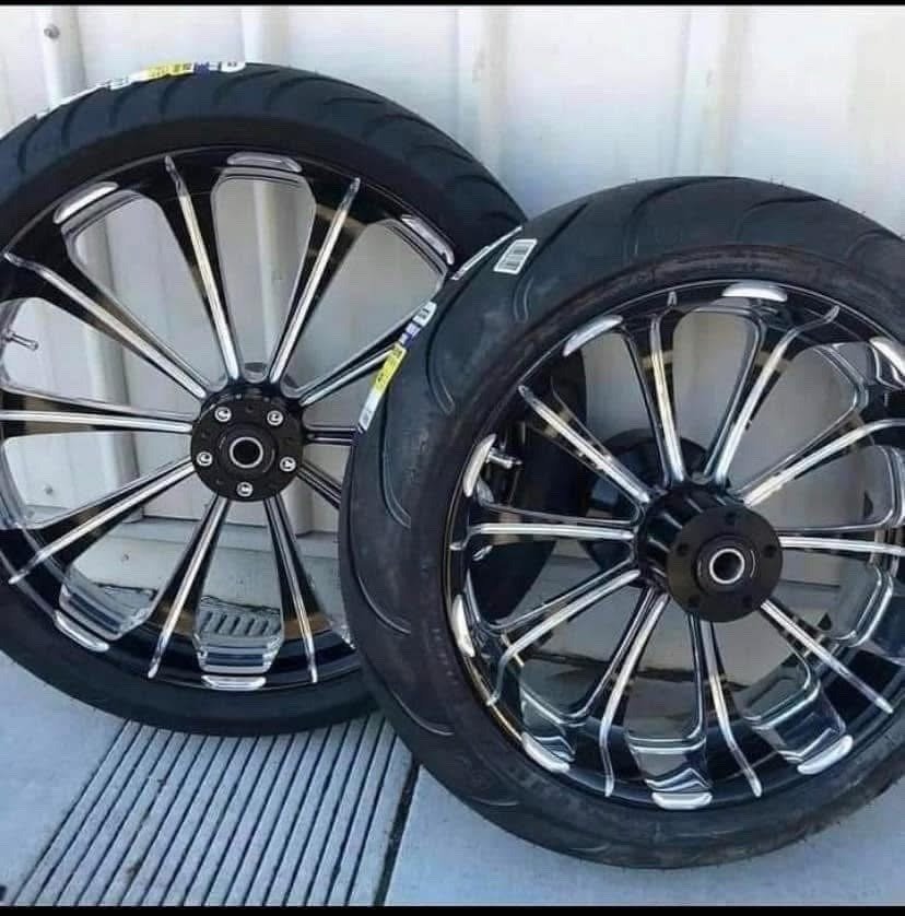 Customize Black/Chrome Mag rims and tires
