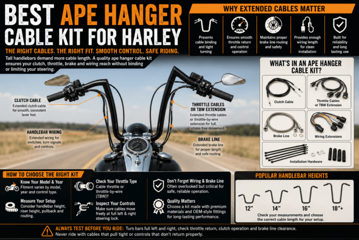 Best Ape Hanger Cable Kit for Harley Best Ape Hanger Cable Kit for Harley