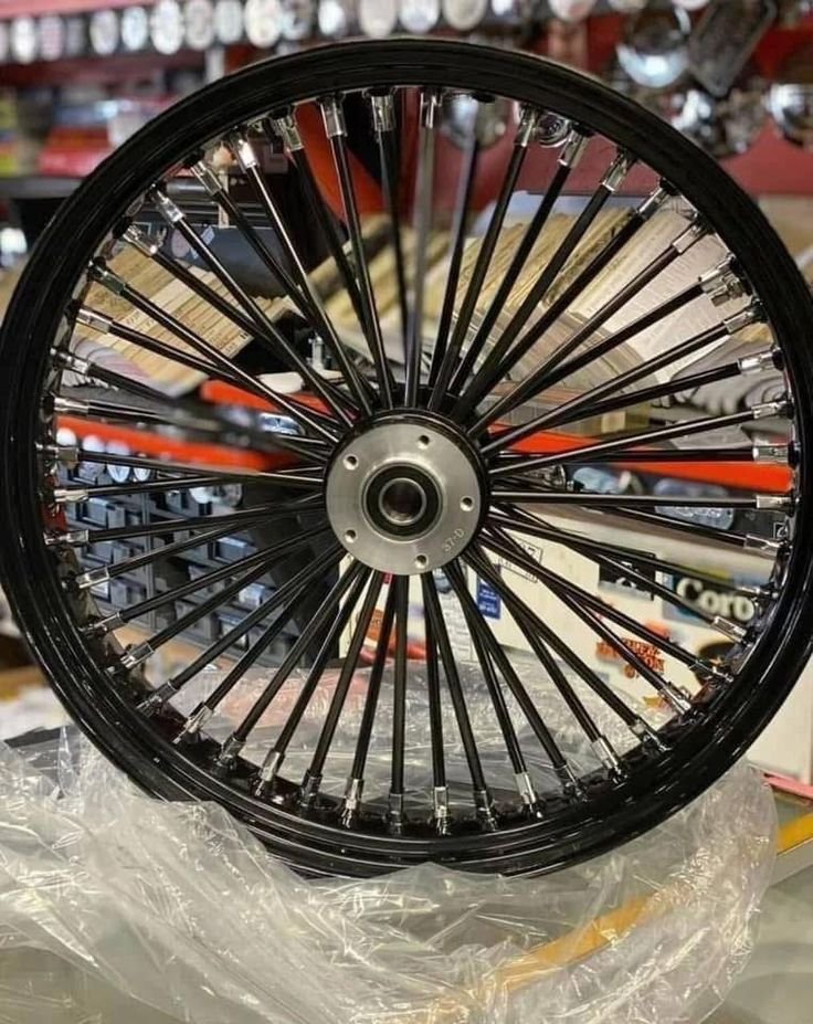 black spoke wheel for harley davdison