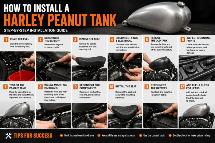 How to Install a Harley Peanut Tank