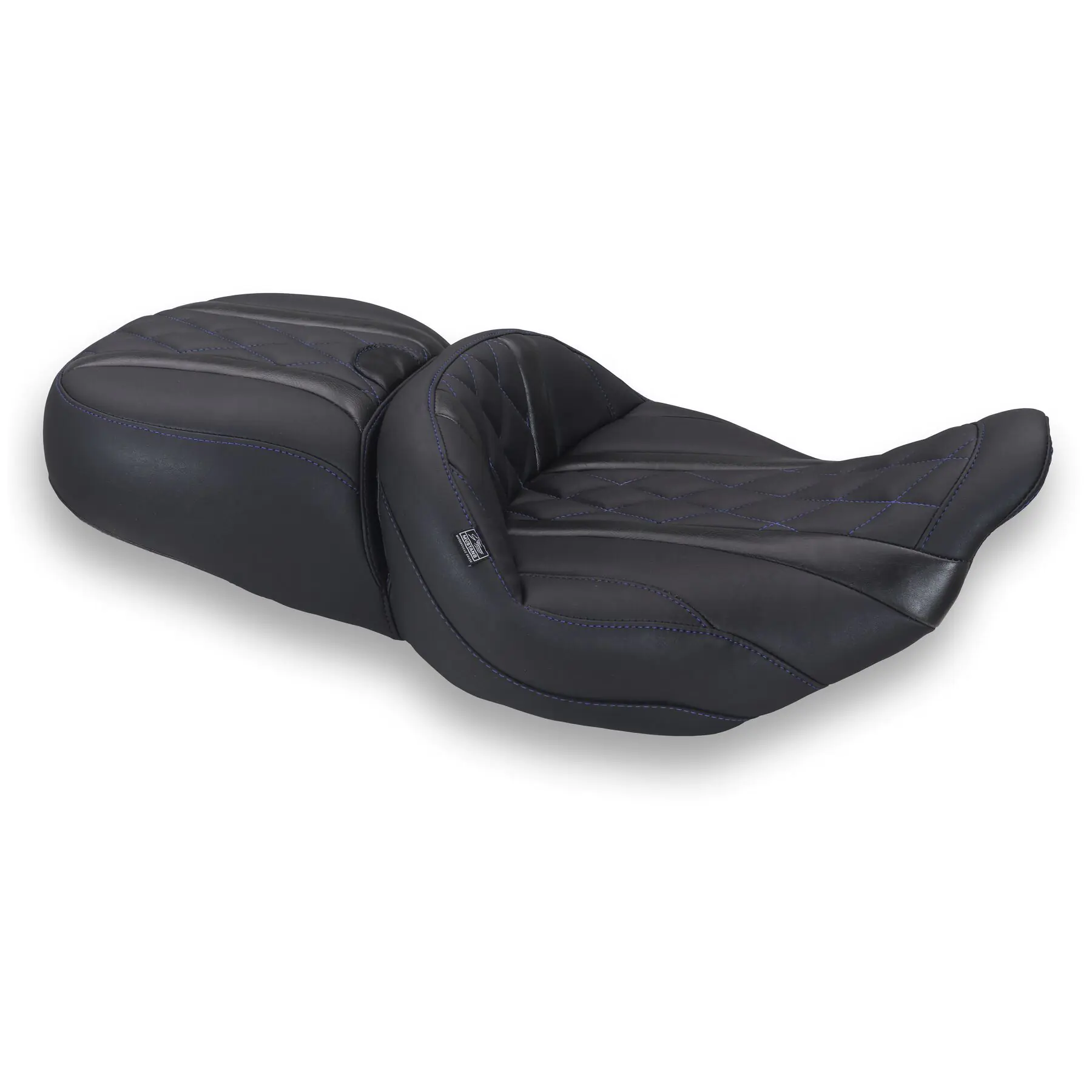 Mustang Super Touring Deluxe Diamond One-Piece 2-Up Seat For Harley - Image 3