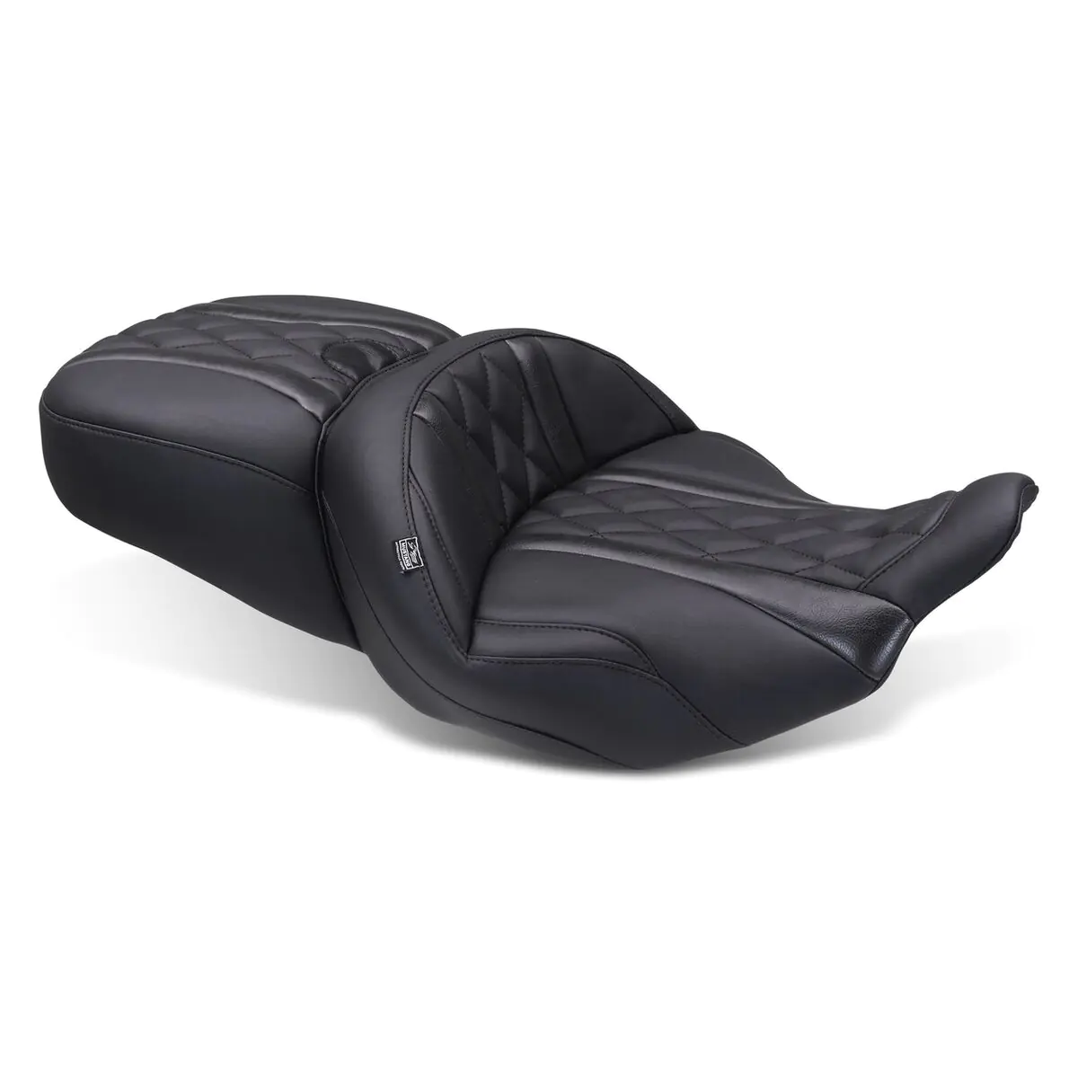 Mustang Super Touring Deluxe Diamond One-Piece 2-Up Seat For Harley - Image 2