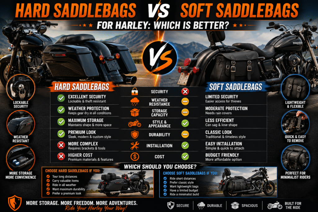 Harley Hard Saddlebags vs Soft Saddlebags 