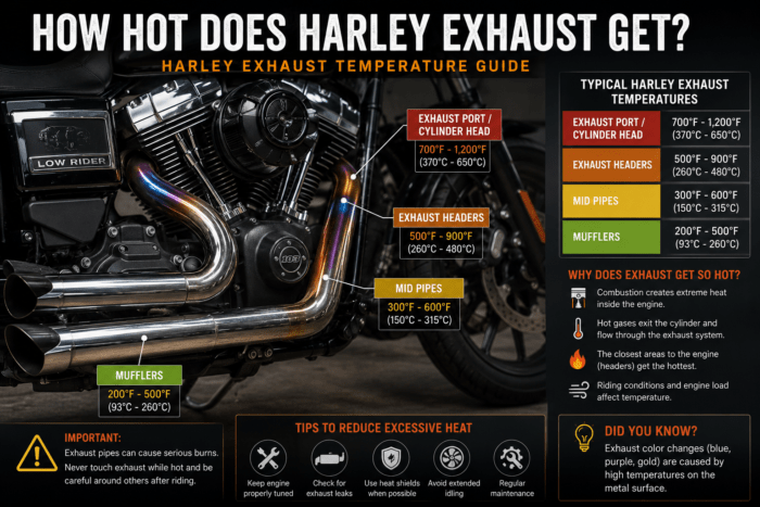 how hot does harley exhaust get