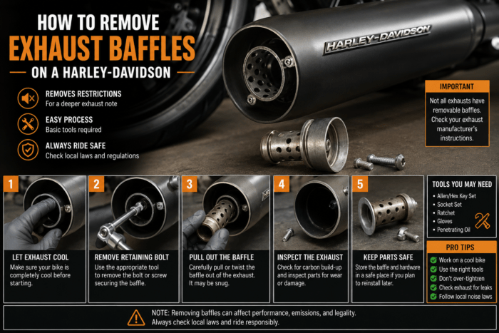how to remove exhaust baffles on a harley davidson